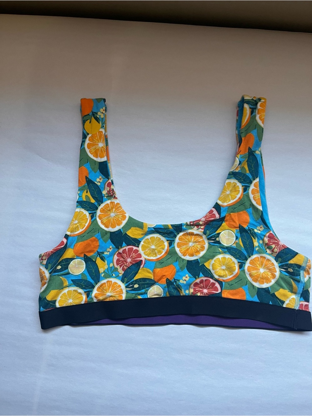 MeUndies Citrus-Print Micro-Modal Bralette Medium